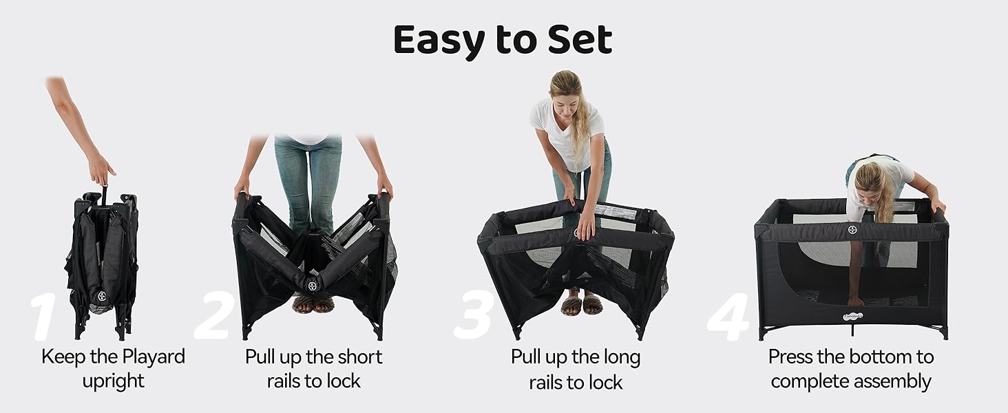 Miila 3-in-1  Magic Fold Baby Playpen & Bassinet – Portable & one hand fold