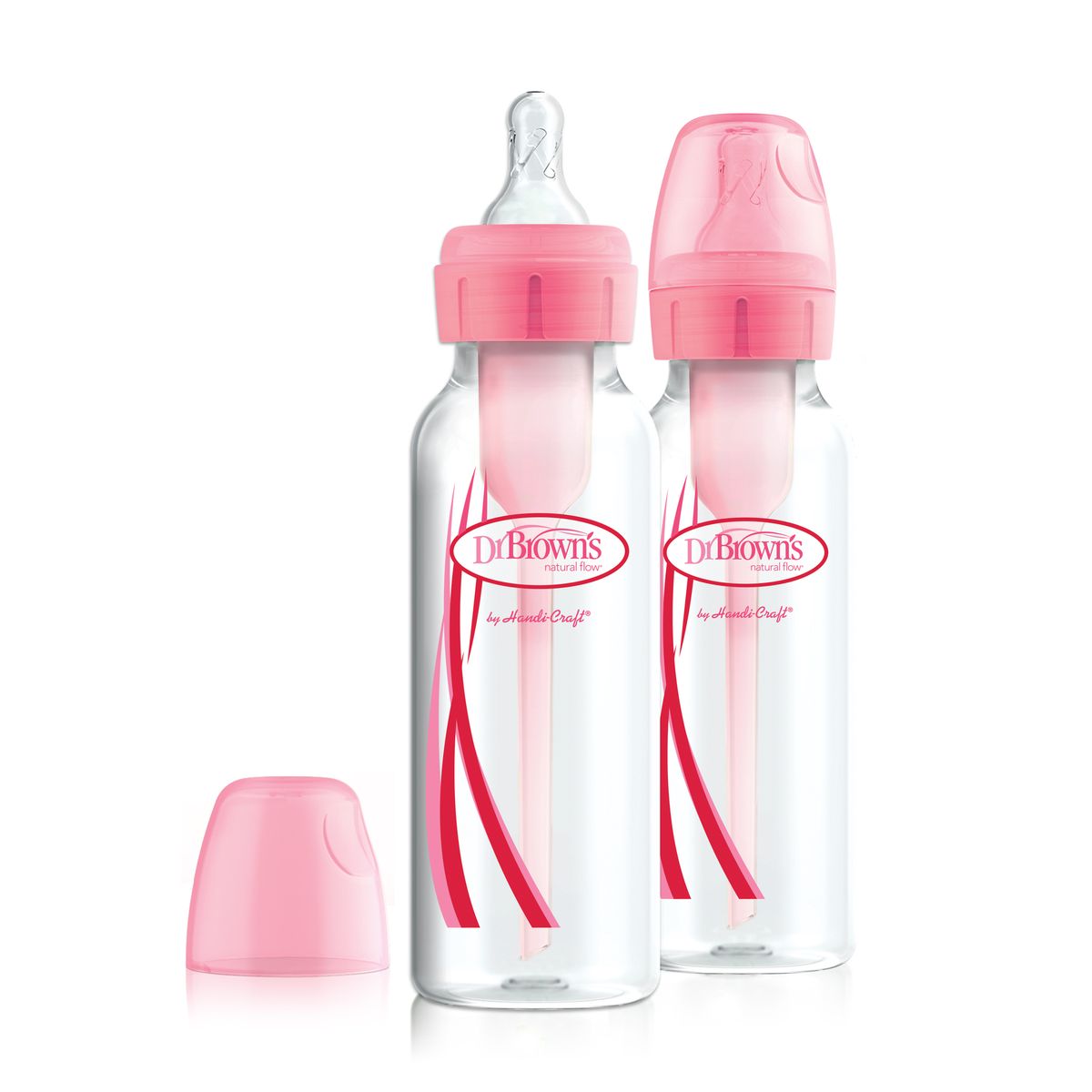 dr browns options+ baby bottles 250ml 2 pack pink anti colic
