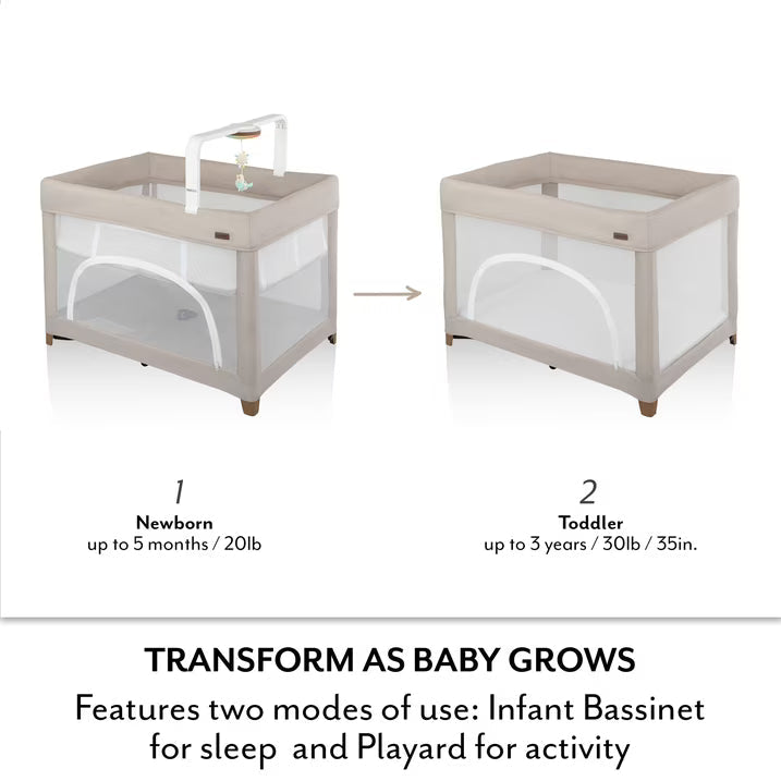 Evenflo Eris One-Hand Playard with Bassinet & SensorySoothe Technology