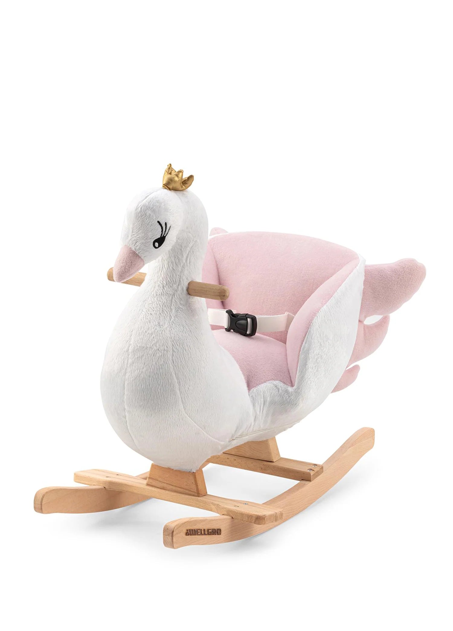 wellgro monodi swan wooden rocking toy baby rocker