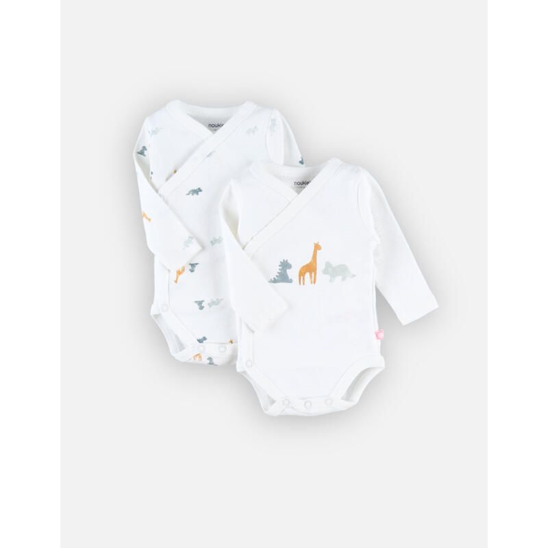 Nookies T&S 2Pk Bodysuit Crossover Ls - 0M