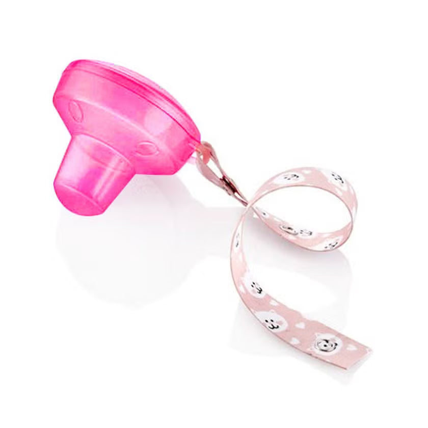 babyjem pacifier holder transparent pink