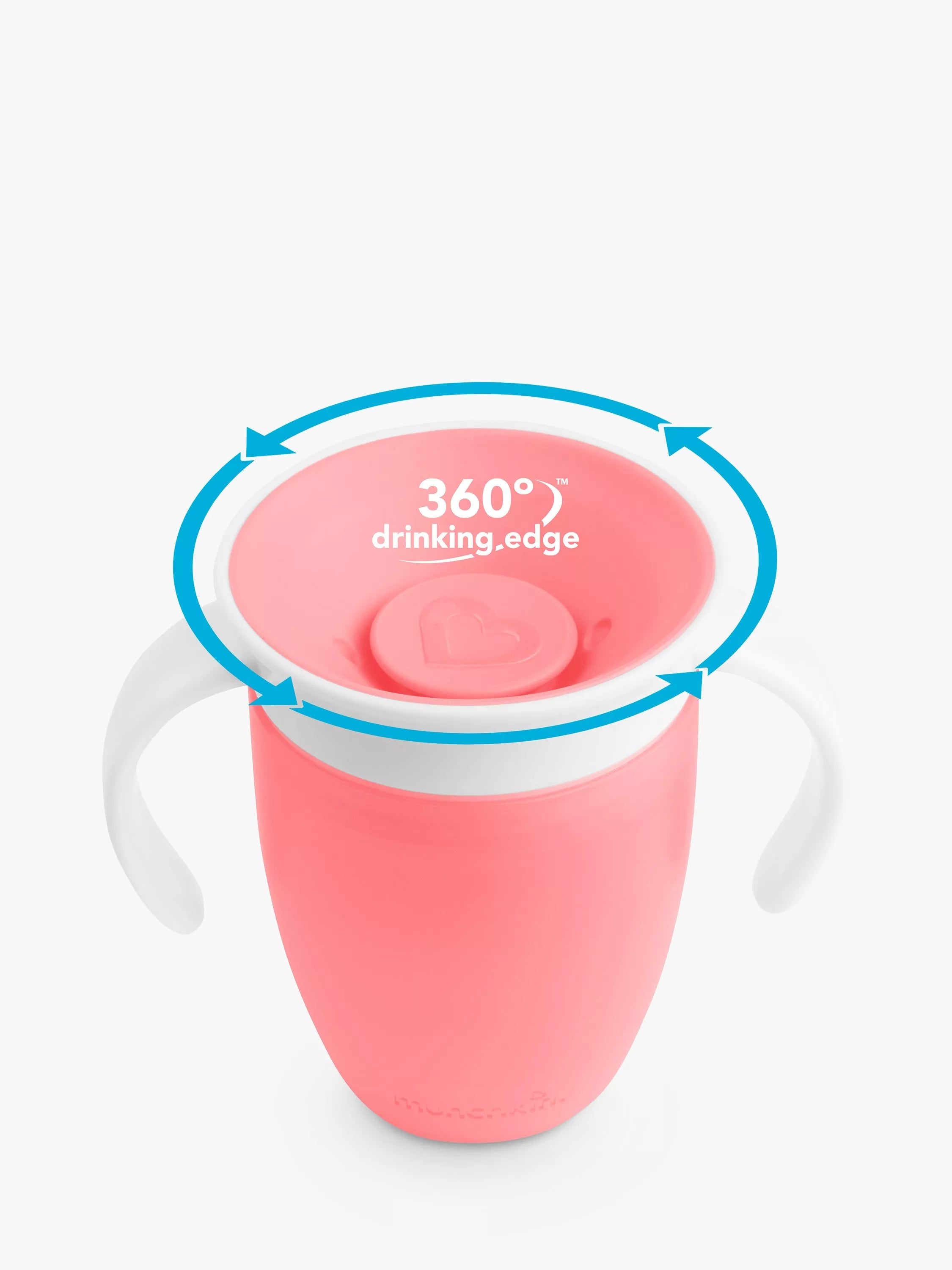 munchkin trainer cup with lid 7oz pink toddler training cup
