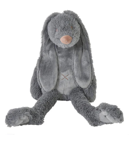 happy horse rabbit richie musical soft toy 34cm deep grey baby lullaby toy
