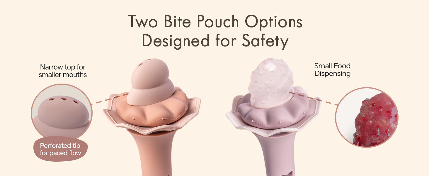 Moonkie Silicone Baby Fruit Feeder with Freezer Tray – (2-Pack, 4M+)