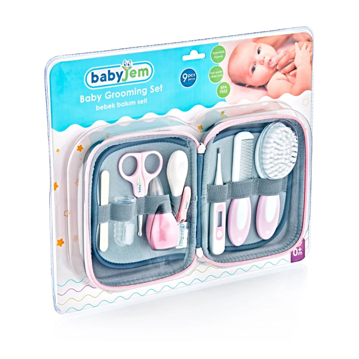 babyjem grooming set 9pcs pink(363)