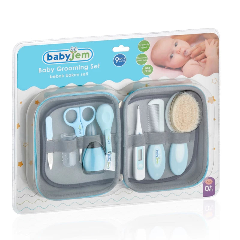 Babyjem 9-in-1 Baby Care Set – Newborn Grooming Kit with Bag