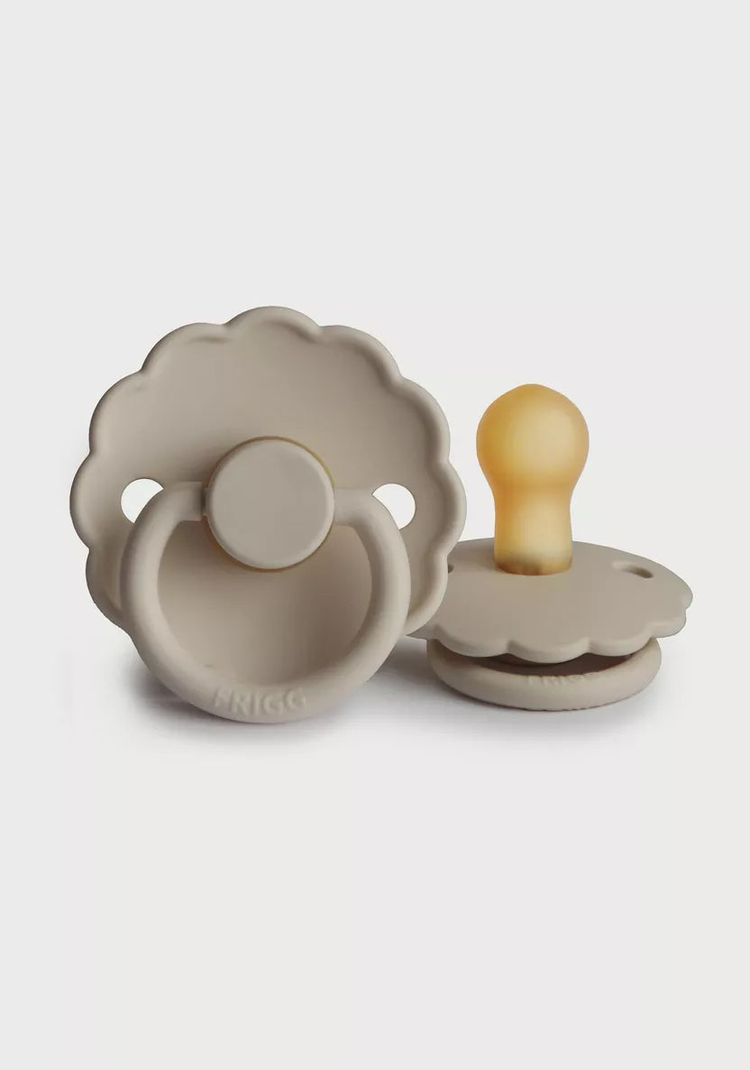 frigg daisy latex  pacifier 0-6m 1-pack sandstone