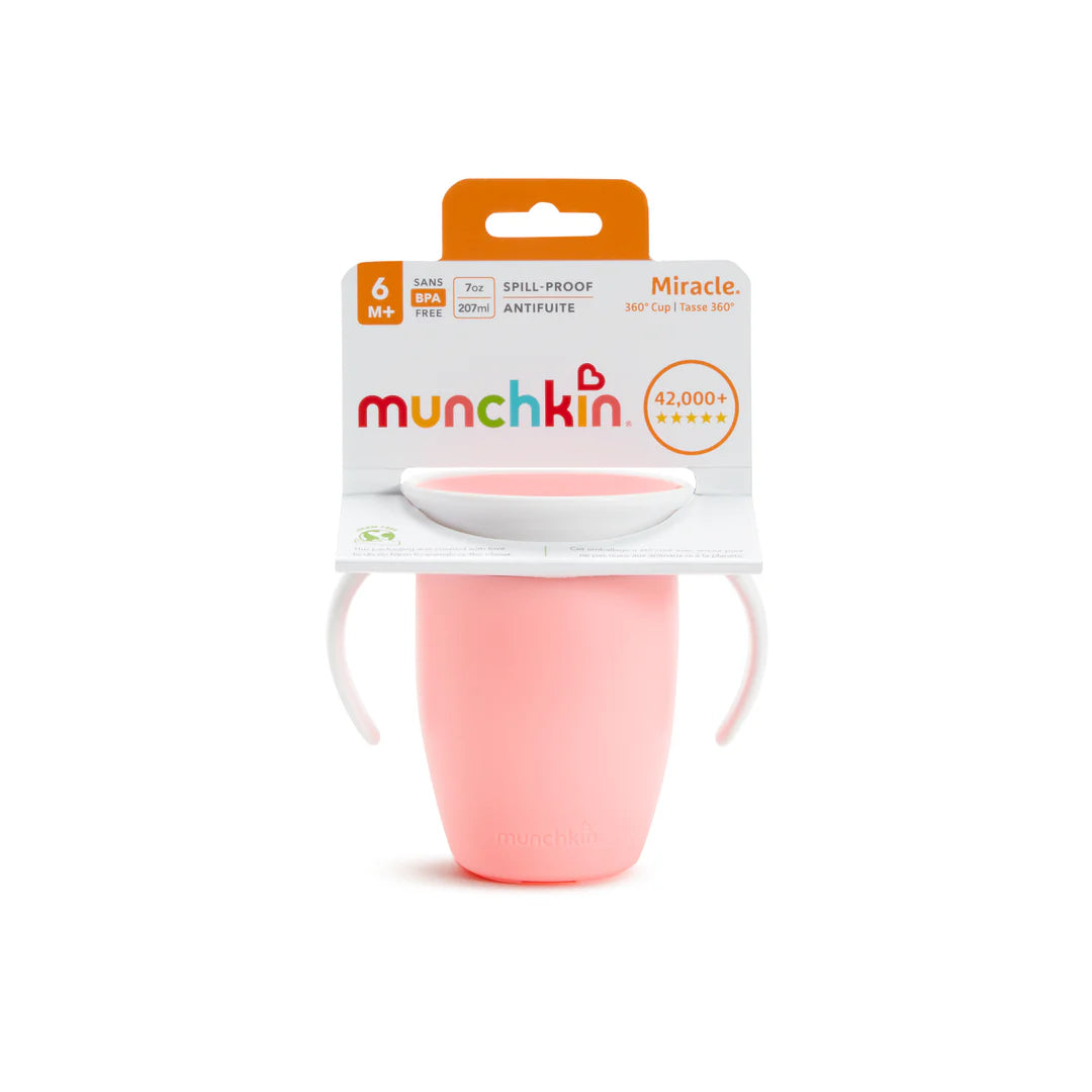 munchkin miracle trainer cup 7oz pink toddler training cup