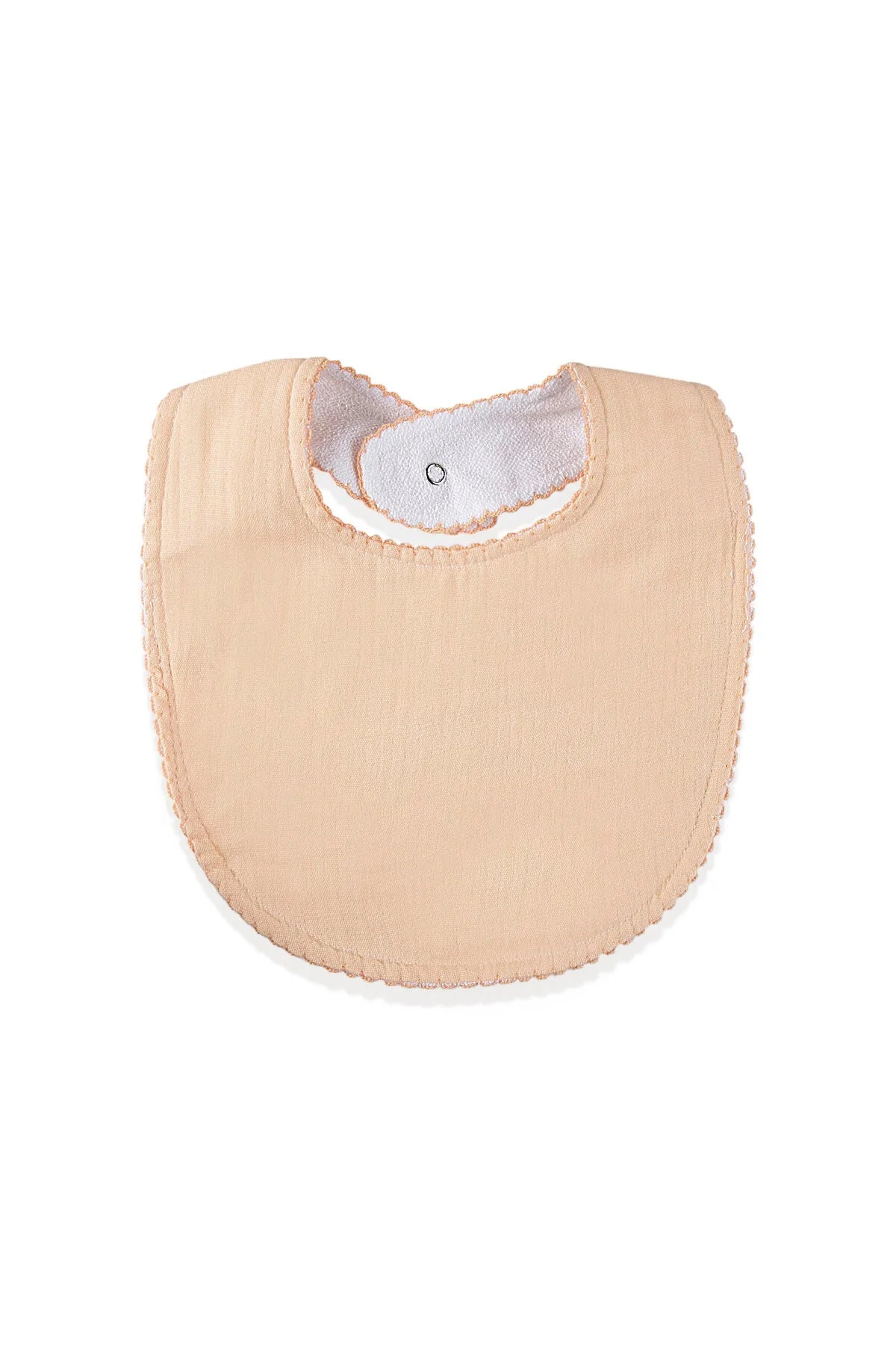 babyjem muslin baby bib beige salmon drool bib