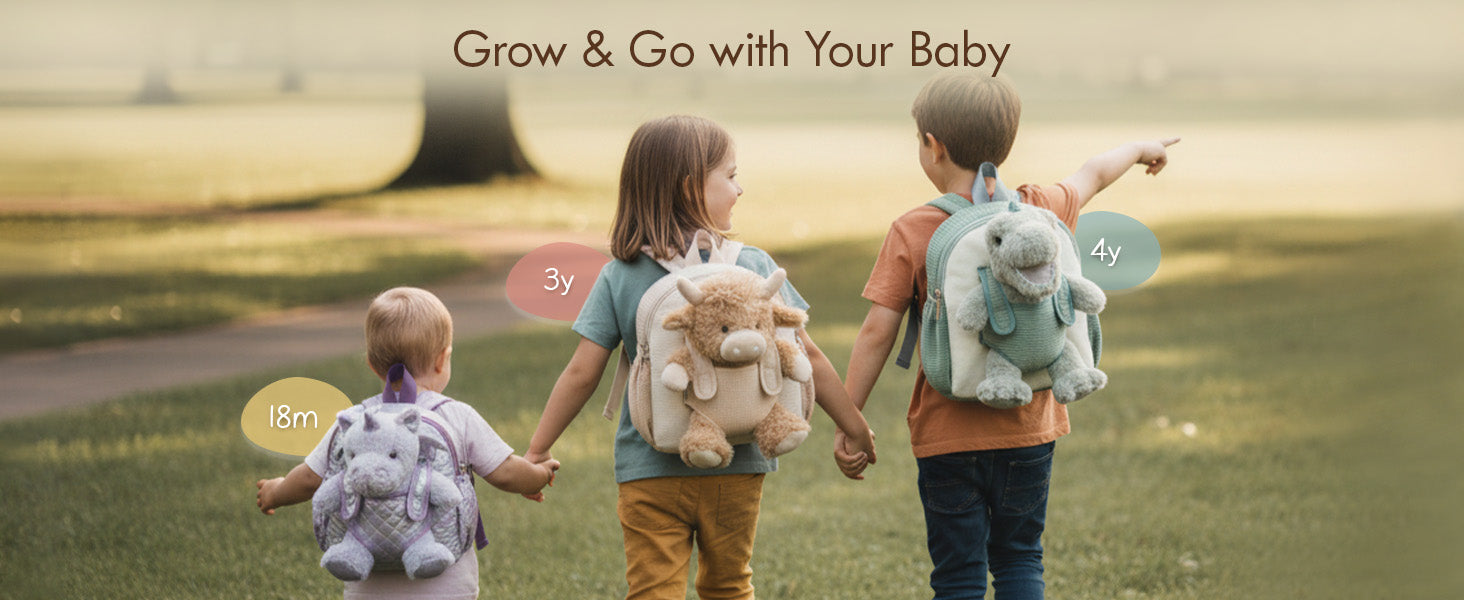 Moonkie Hug & Go Toddler Plush Backpack Highland Cow