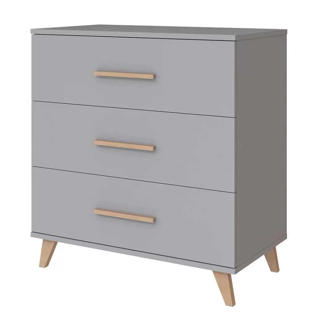 Faktum Flip Grey Baby Dresser with 3 Soft-Close Drawers