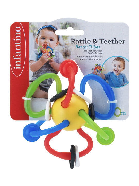 infantino rattle& teether bendy tubes
