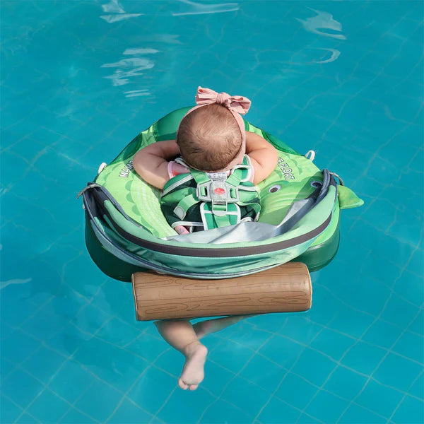 Mambobaby Non-Inflatable Chest Baby Float with Canopy - Crocodile