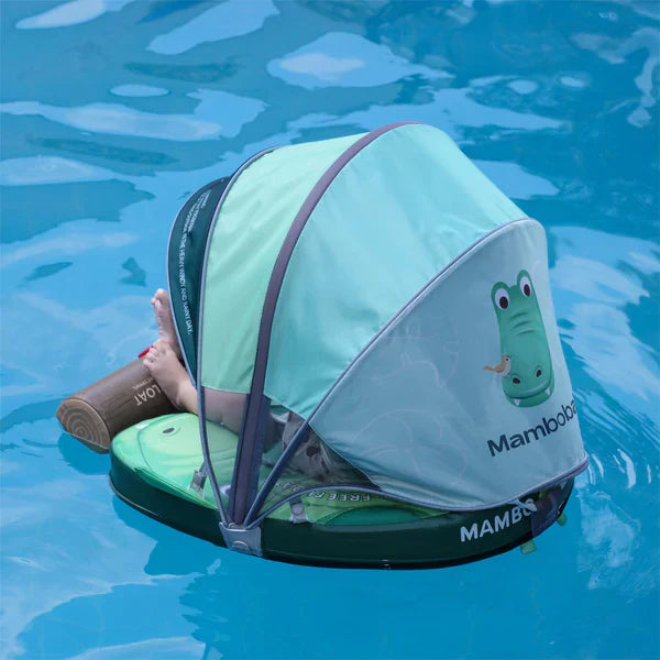 Mambobaby Non-Inflatable Chest Baby Float with Canopy - Crocodile