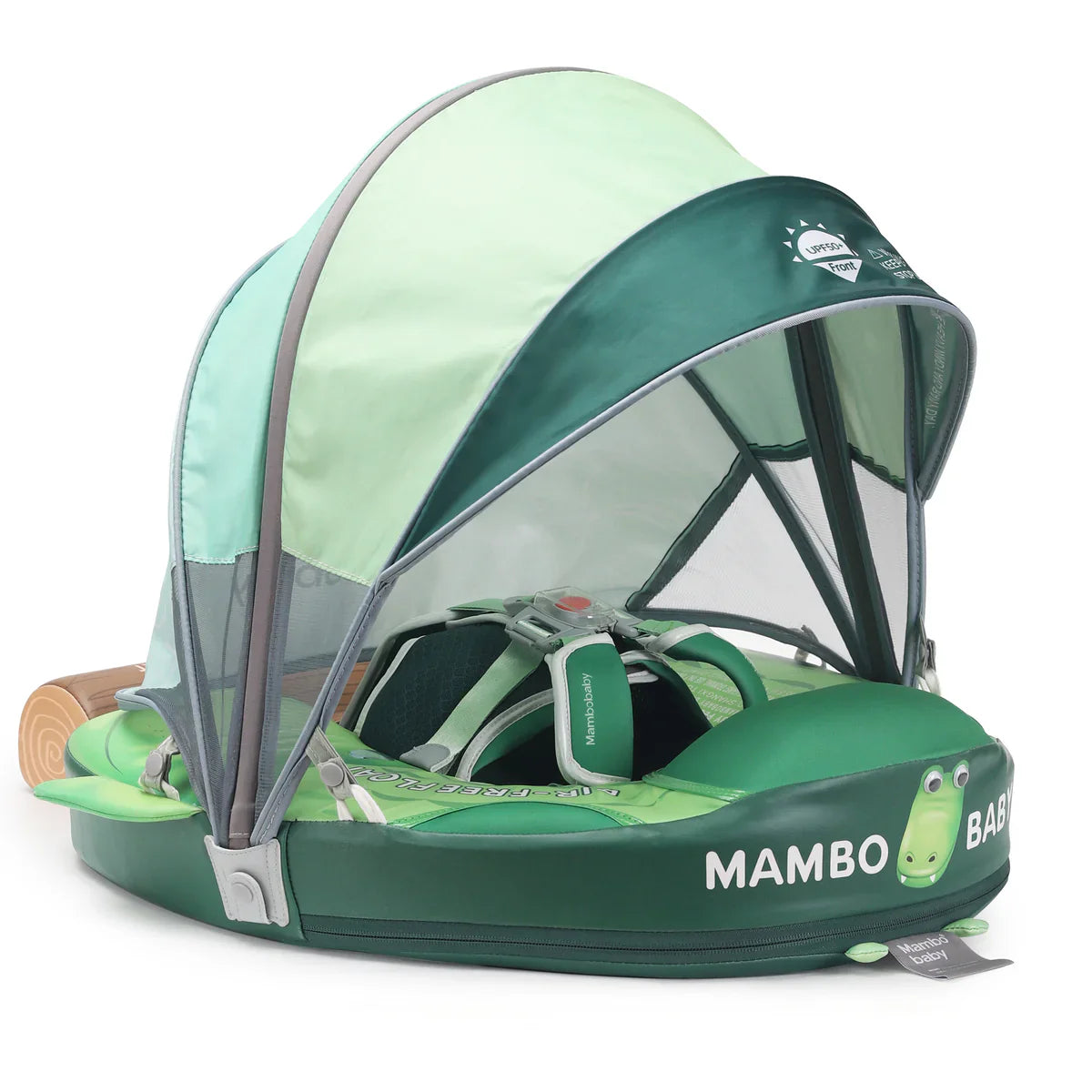Mambobaby Non-Inflatable Chest Baby Float with Canopy - Crocodile