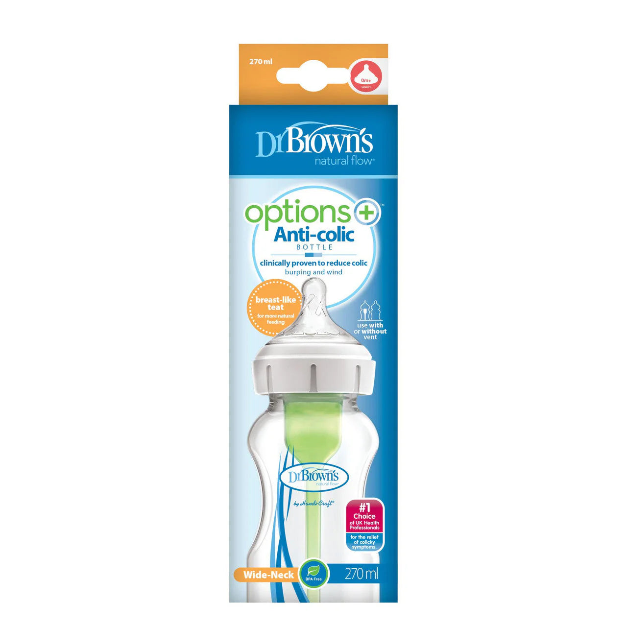 dr browns options+ baby bottle 270ml anti colic