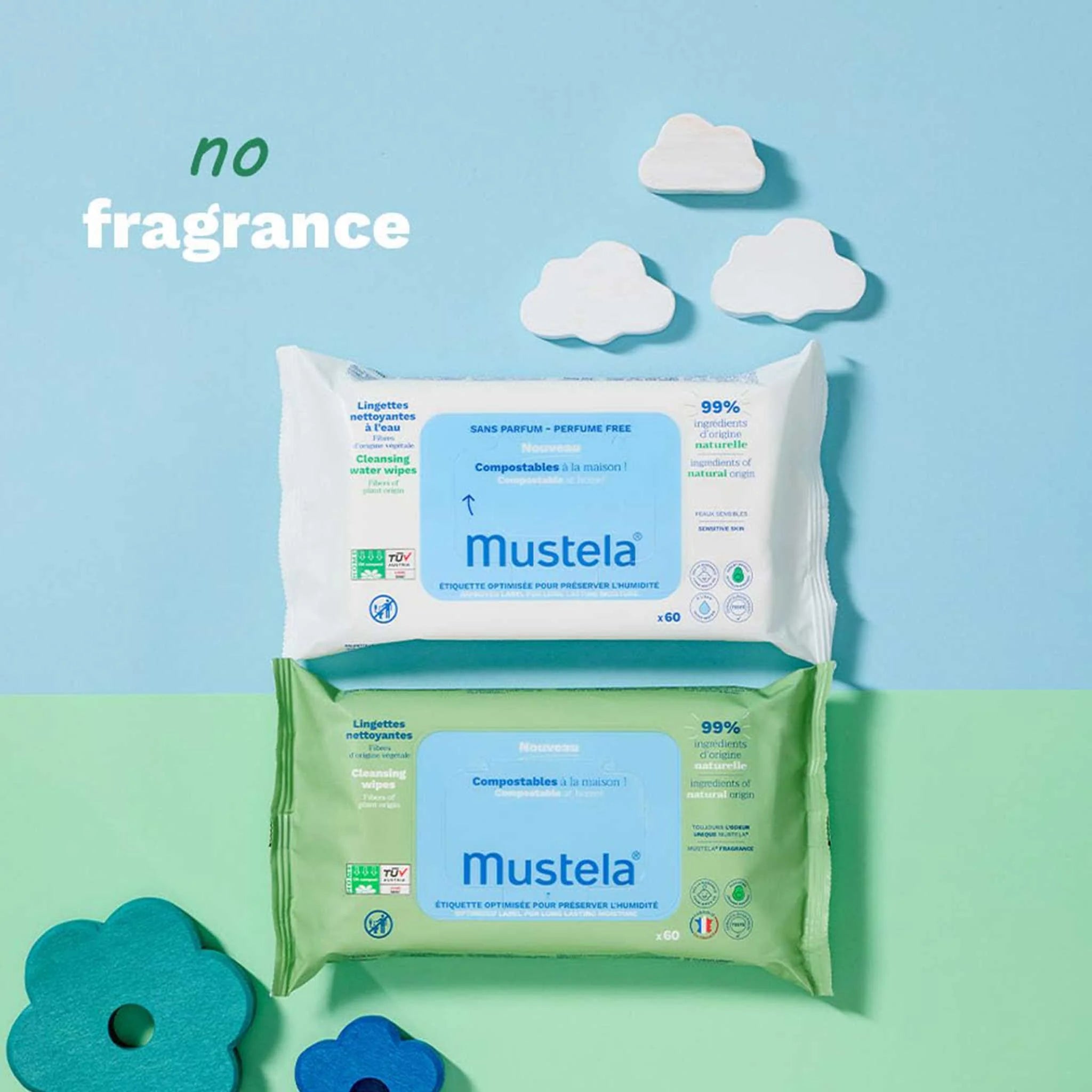 mustela cleansing water wipes 60 pack baby wipes