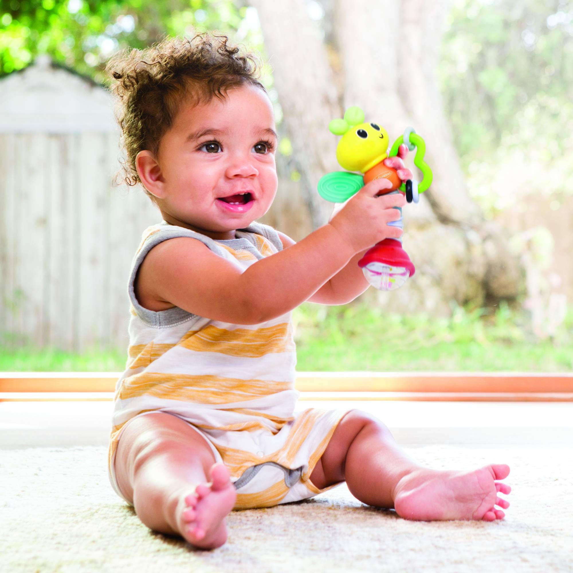 infantino rattle & teether love bug