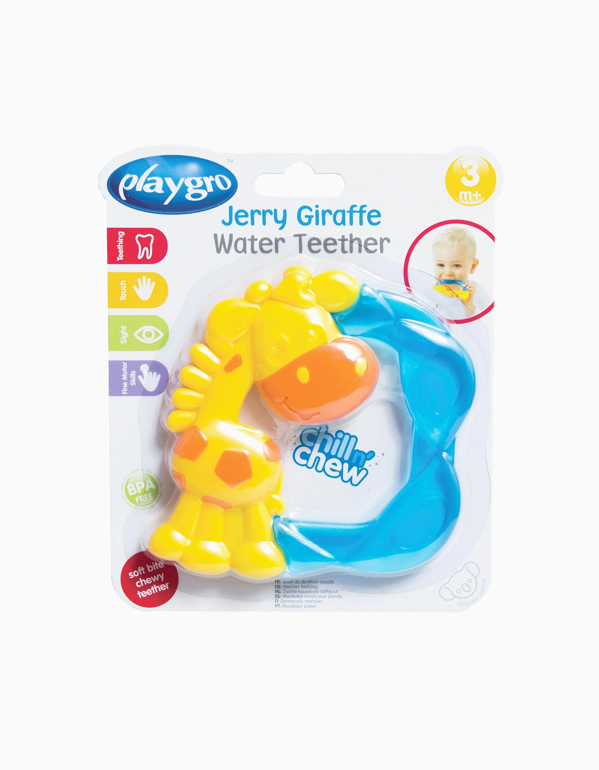 playgro jerry giraffe water teether