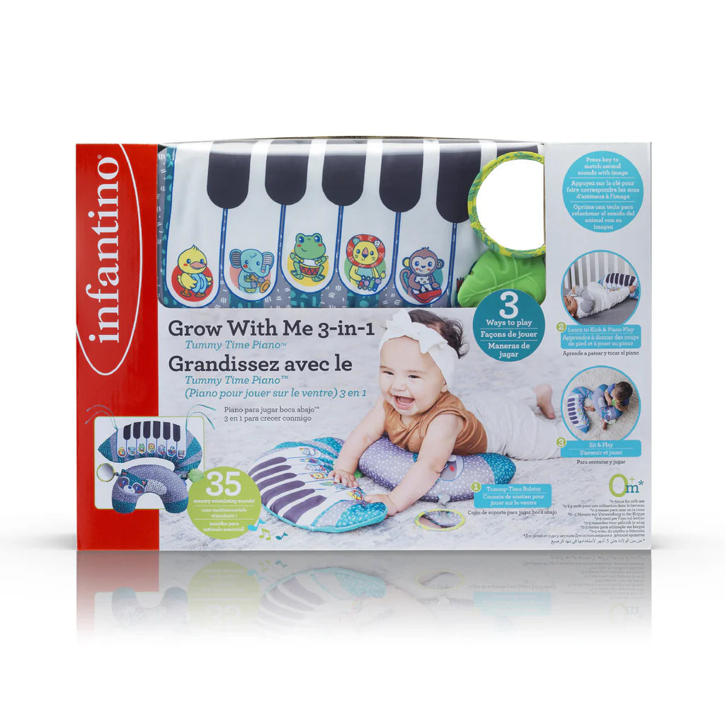 infantino 3 in 1 tummy time musical piano play mat
