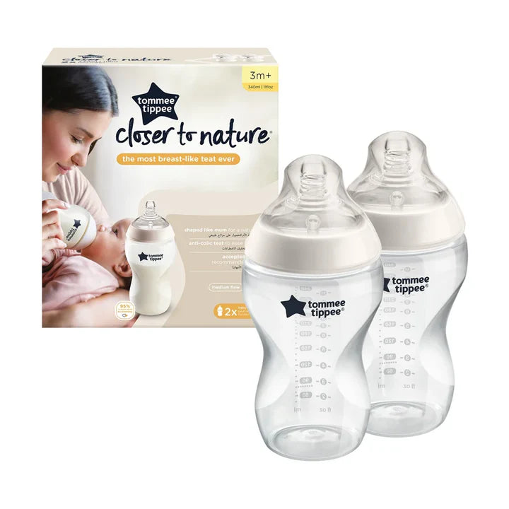 tommee tippee 340ml plain bottle 2pcs