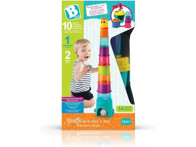 infantino giraffe stack and drop toy baby stacking activity toy