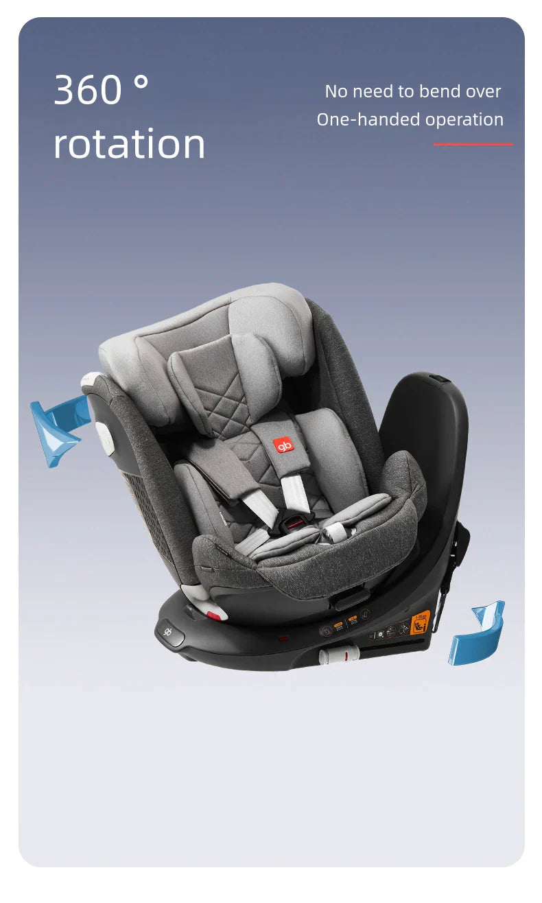 Gb Unari 360° Rotating i-Size Baby Car Seat | Newborn to 12 Years Child Car Seat