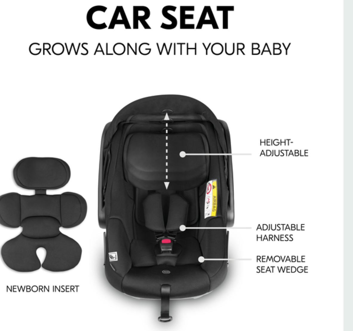 Miila Prime Car Seat 0+ Group Black Infant Safety NO BASE