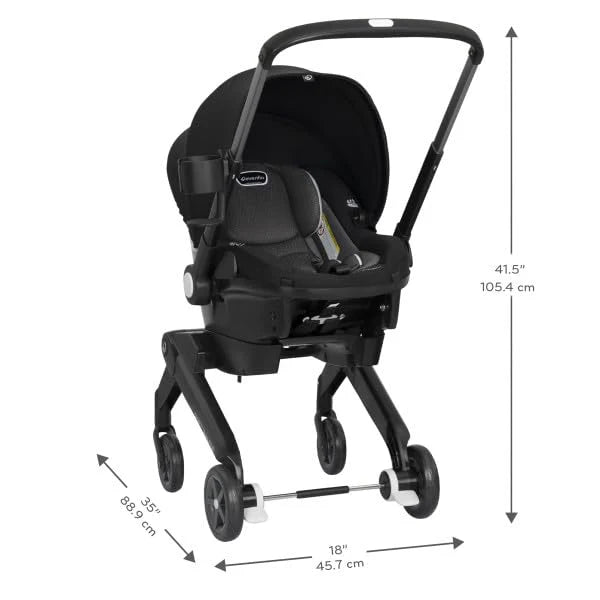 evenflo shyft dualride carseat + stroller beaufort black