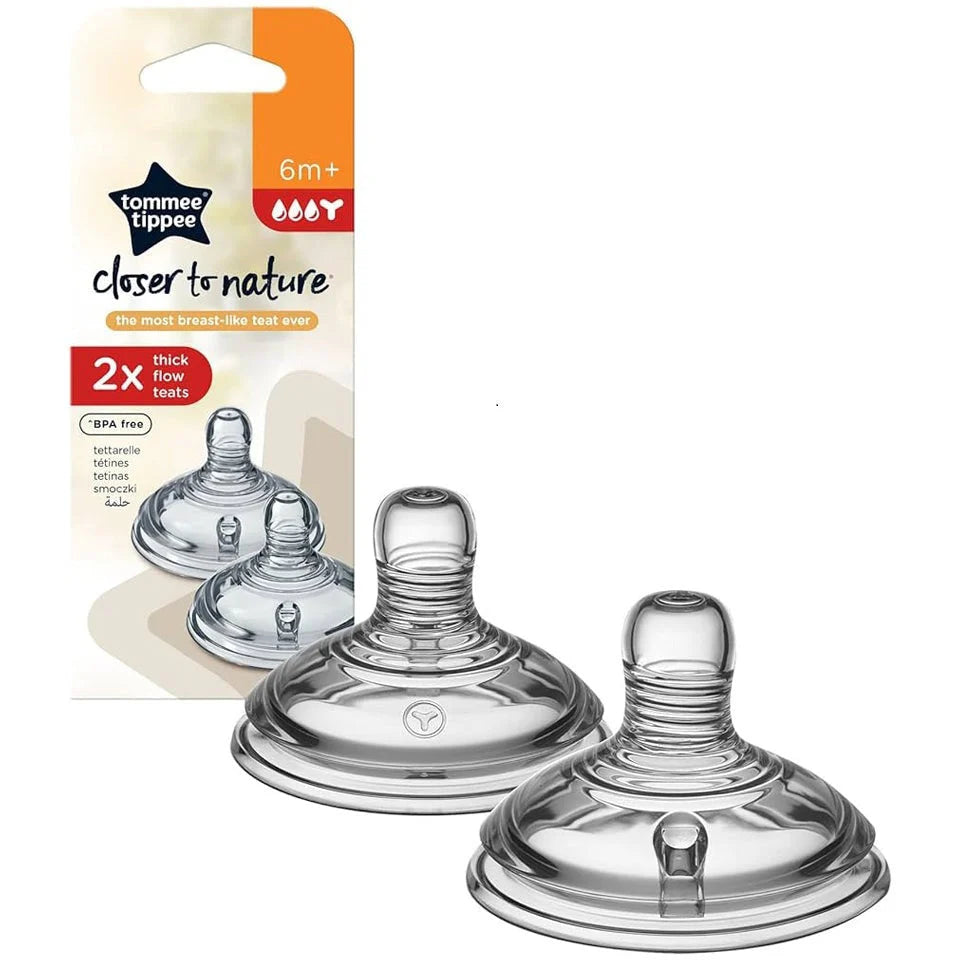tommee tippee thick feed bottle teats 6m+ 2 pack