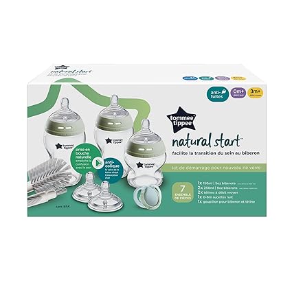 tommee tippee glass baby bottle starter kit anti colic clear