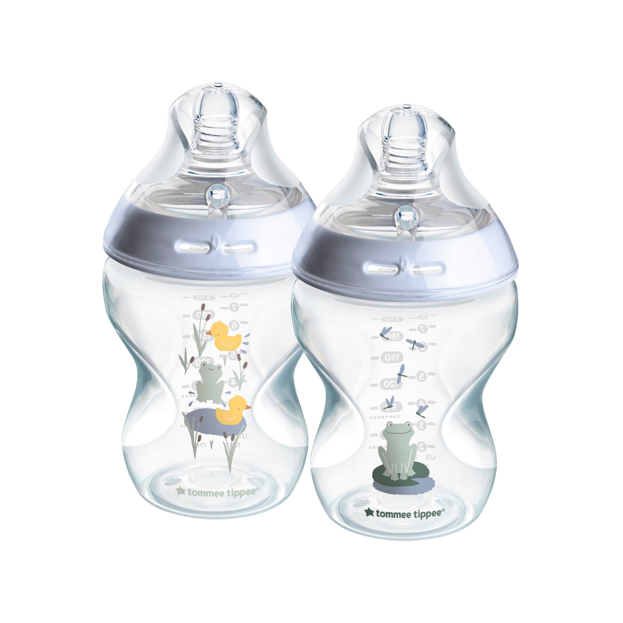 tommee tippee closer to nature baby bottles 260ml 2 pack decorated anti colic
