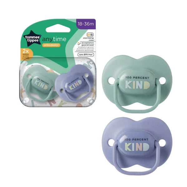 tommee tippee anytime soothers 18-36m 2 pack orthodontic pacifier