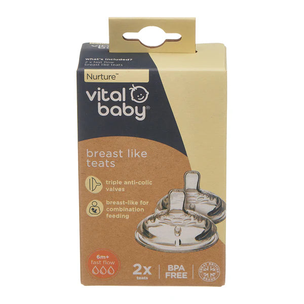 vital baby  teats fast flow 2pk