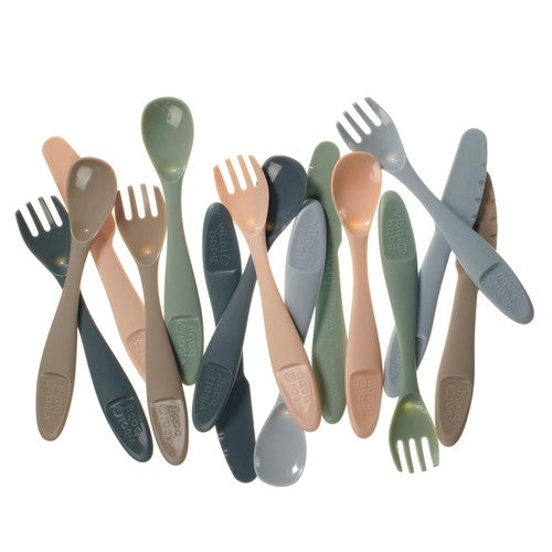 vital baby nourish baby cutlery set 15 pack forks and spoons – natural