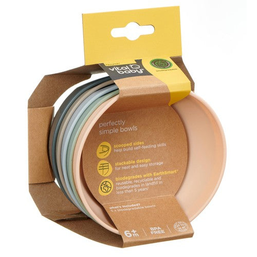 vital baby nourish baby bowls 5 pack for feeding and weaning – natural