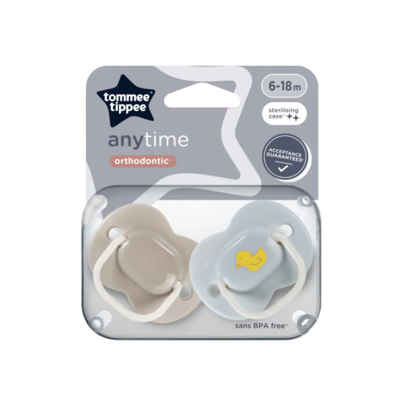 tommee tippee anytime soothers 2 pack orthodontic pacifier