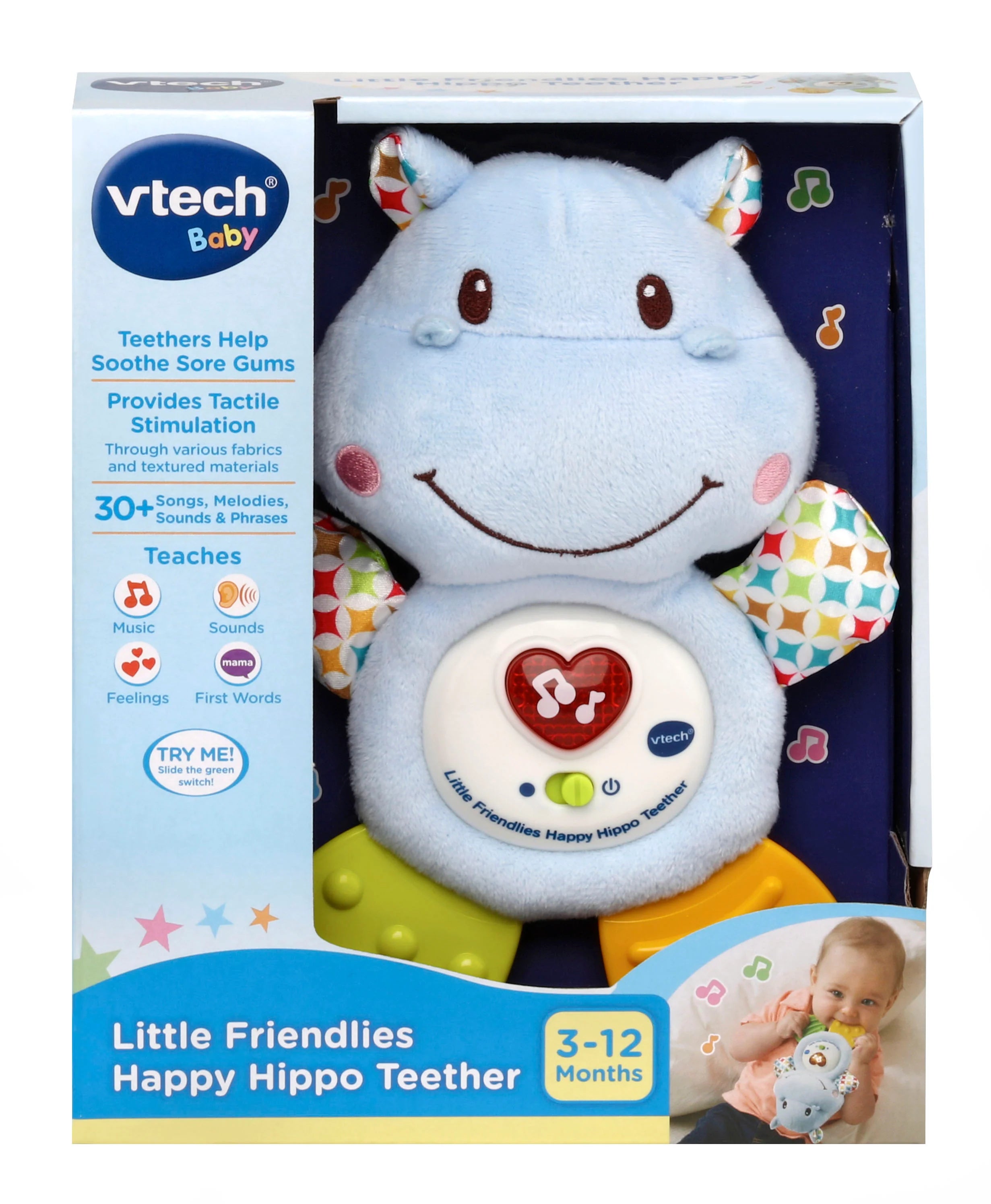 vtech little friendlies happy hippo teether english