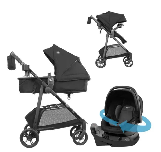 evenflo omni ultra travel system caviar black