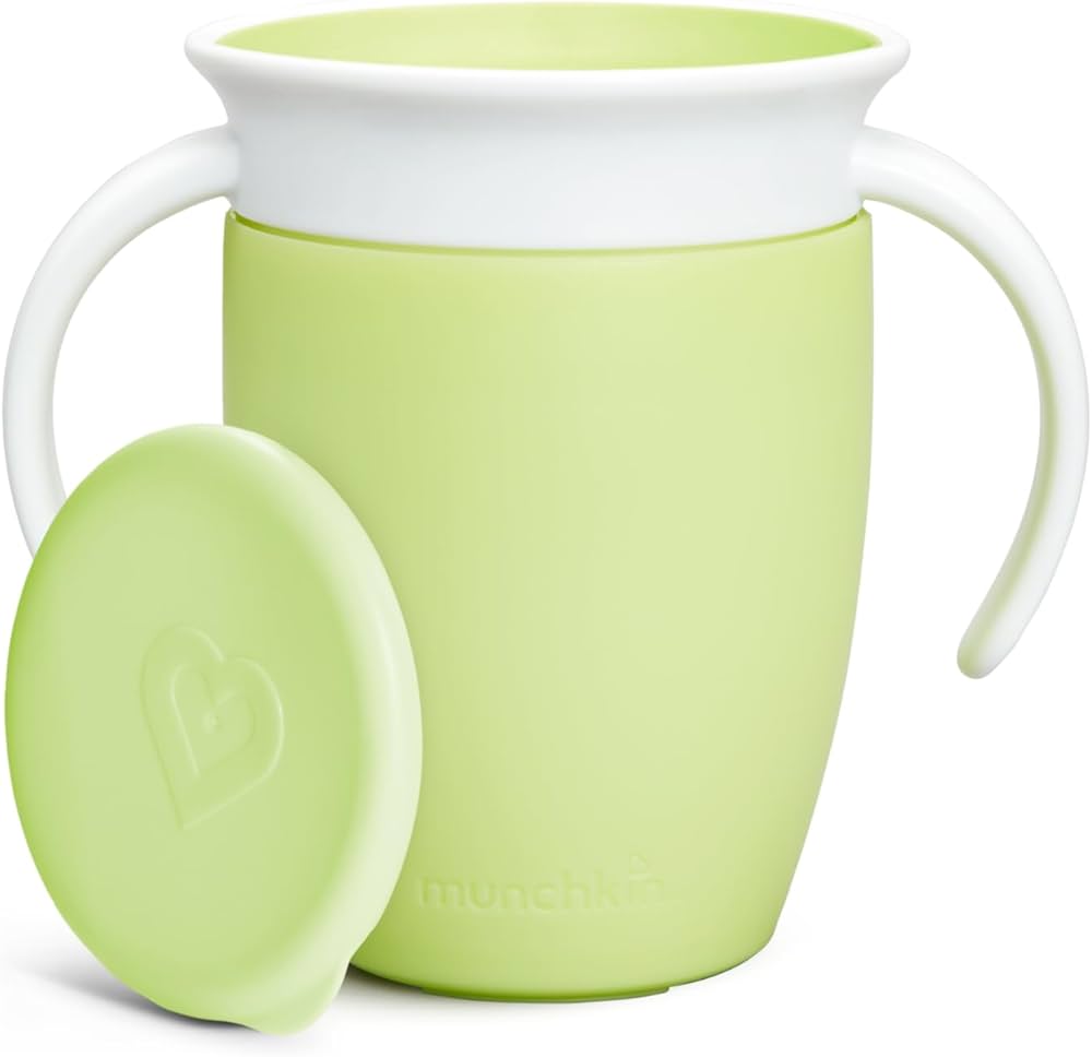 munchkin trainer cup with lid 7oz green toddler training cup