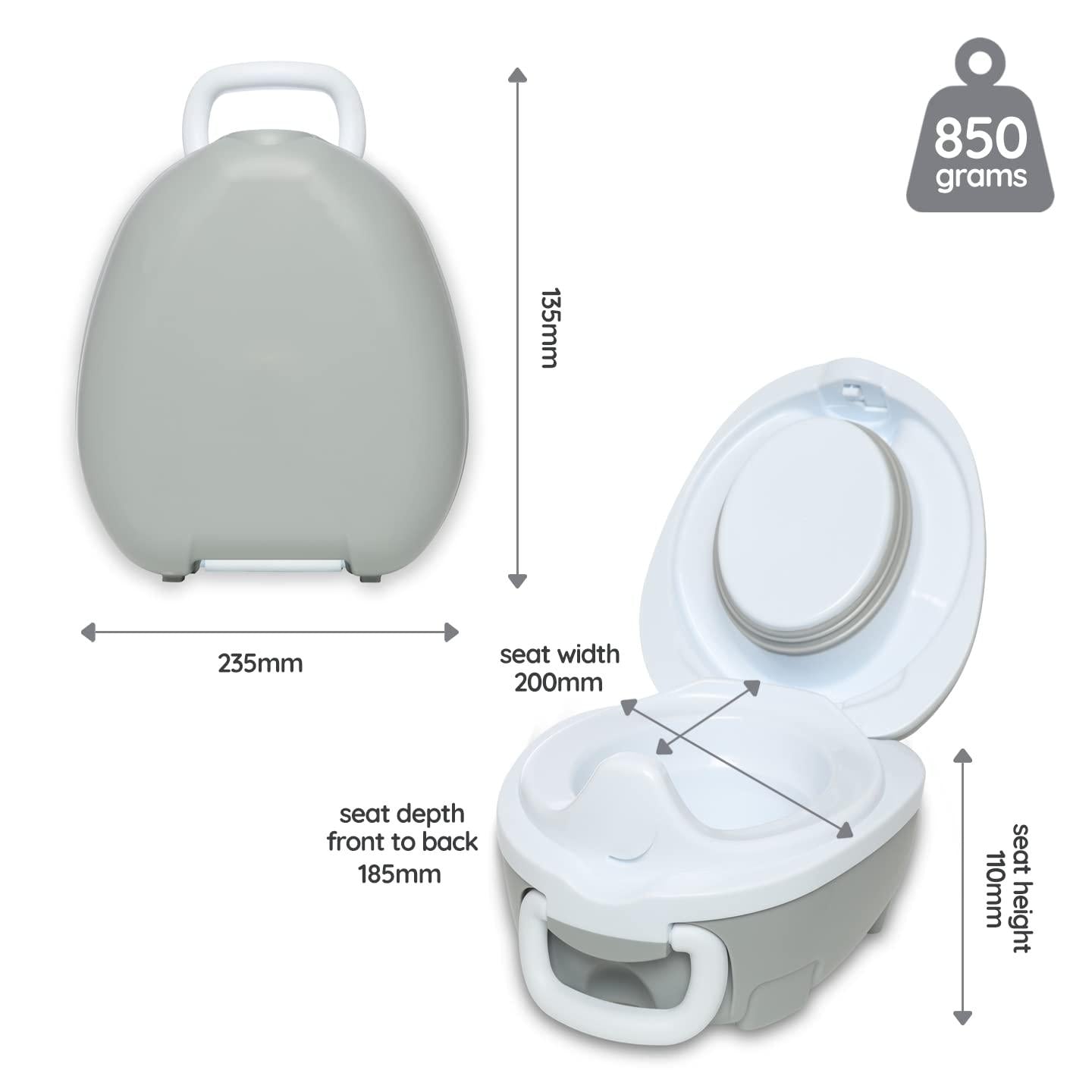 My Carry Potty Travel Potty Pearl Grey