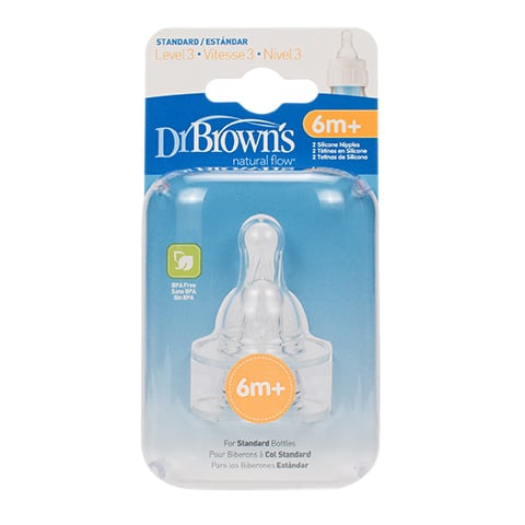 dr browns bottle nipples 6m+ medium flow