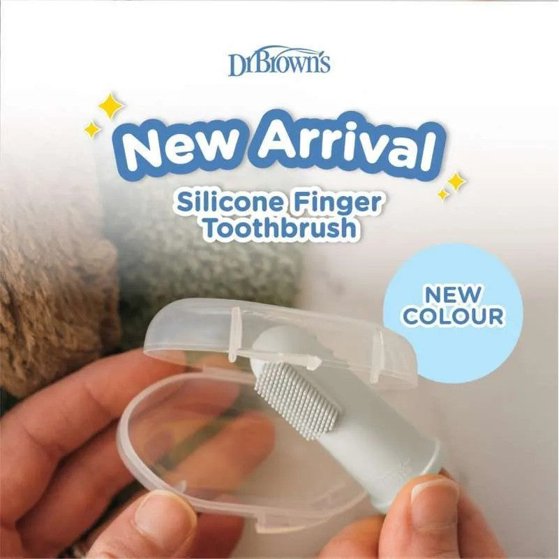 dr browns silicone finger toothbrush baby oral care green