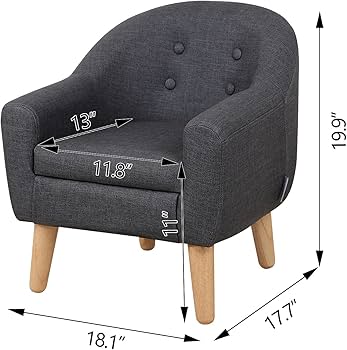 Miila Linen Fabric Children Sofa, 3 Seater Wooden Kids Couch