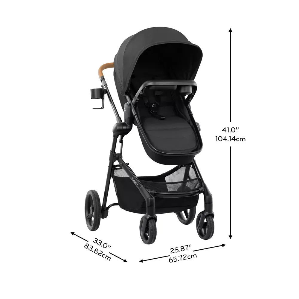 Evenflo Pivot Modular Travel System with LiteMax NXT Infant Car Seat | 6-in-1 Baby Stroller Latte Tan
