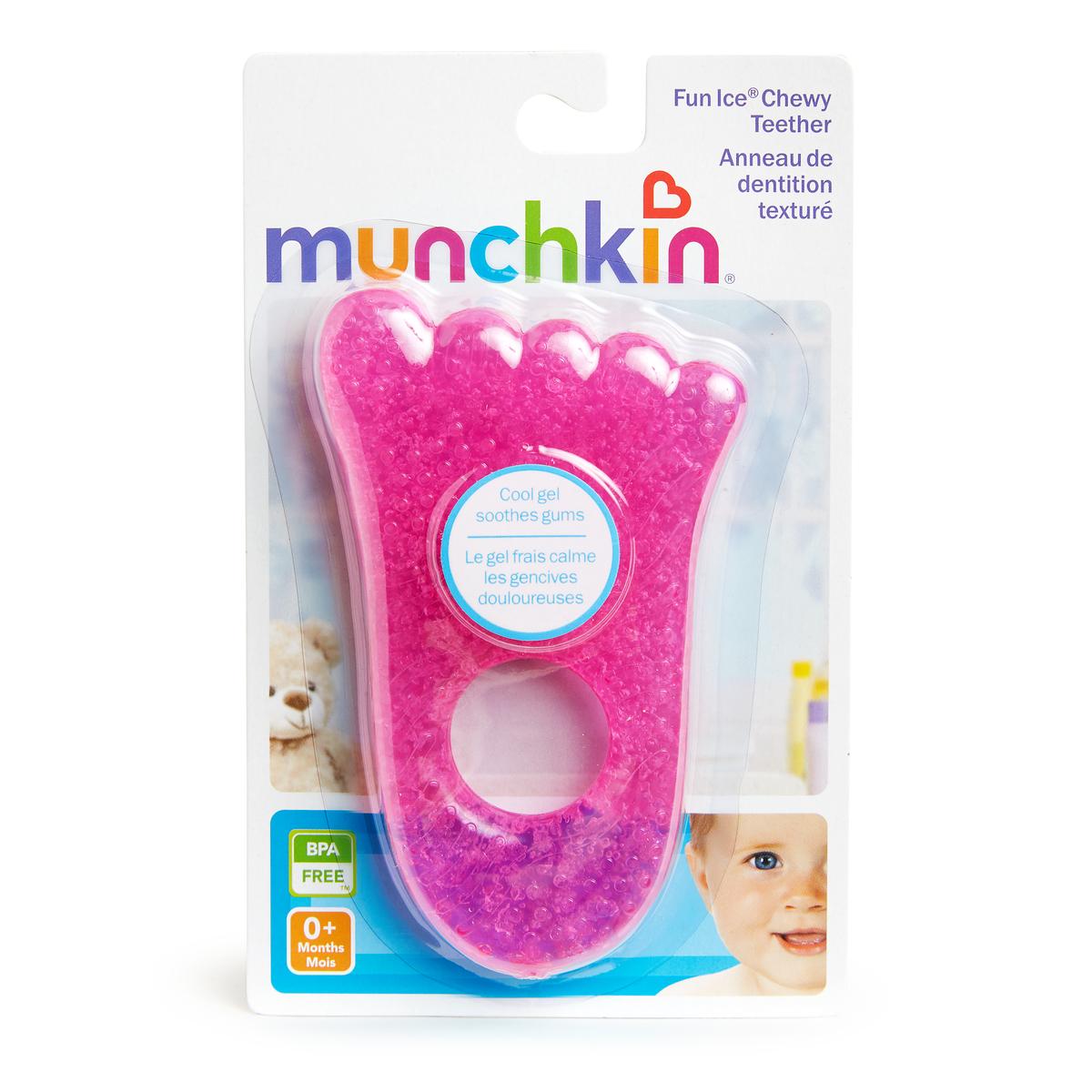 munchkin  ice chewy teether-foot  pink