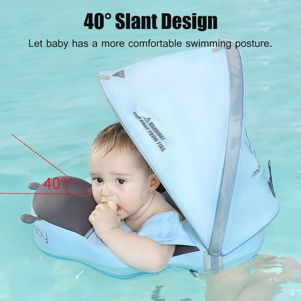 Mambobaby Waist Baby Float W/ Canopy - Seal