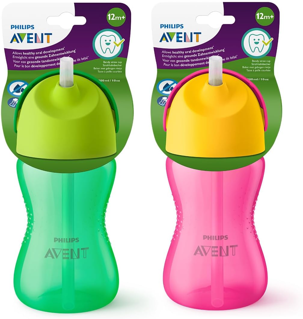 philips avent bendy straw cup 300ml 12m+ toddler training cup