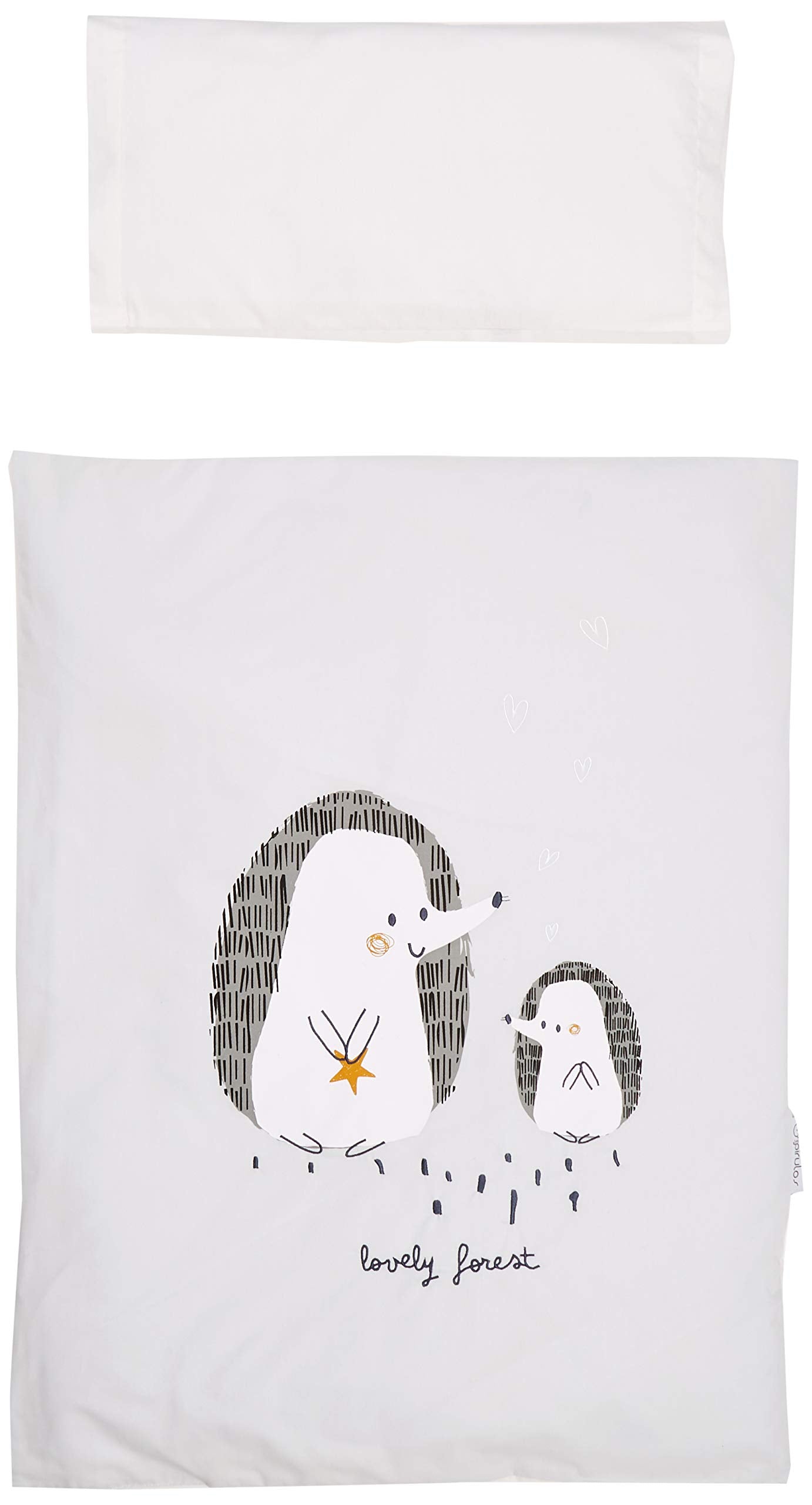 bimbidreams baby bedding set quilt and cot bumper grey hedgehog design